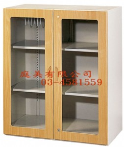 TMJ121-01 鋼木玻璃三層式公文櫃 90x48x1